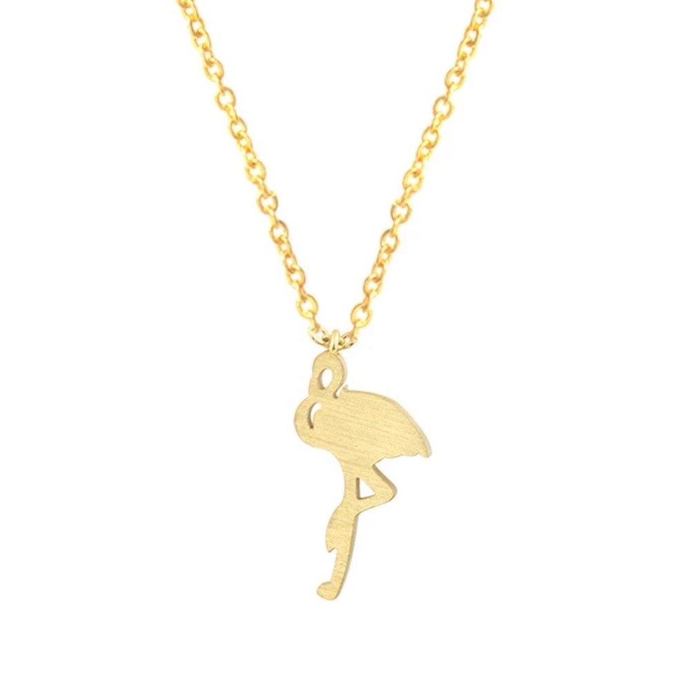 Beautiful New Gold Plated Flamingo Necklace